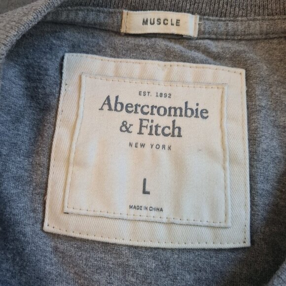 Abercrombie & Fitch A&F Graphic T-shirt Men Gray Casual Tee Size L Y2K Style - Picture 6 of 9